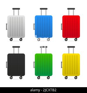 Set Plastic travel bag vector illustration Stock Vector