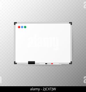 Premium Vector, Whiteboard background frame with eraser whiteboard