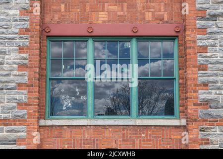 Broken Glass Window Of Building Stock Photo