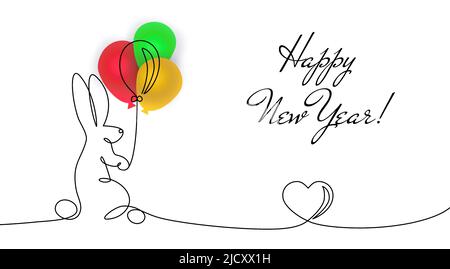 Happy Chinese New Year. chinese calligraphy 2023 rabbit symbol