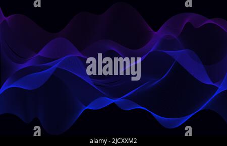 Abstract neon wave background. Stylized line art. Used for landing pages, websites, banners, posters, events. Stock Vector