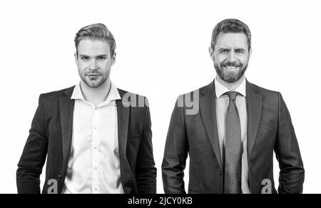 well groomed men. boss and employee. business partners. executive. professional successful ceo. Stock Photo