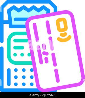 cashless contactless card icon color illustration Stock Vector Image ...