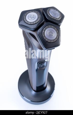 Man electric shaver. Man electric shaver isolated on white background Stock Photo