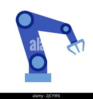 Robot arm technology hand illustration icon. Vector factory robotic computer equipment and futuristic electronic machine. Industry science mechanical Stock Vector