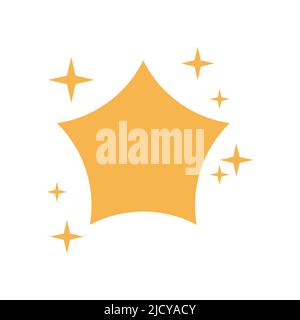 Sparkling star light abstract vector icon. Shiny sparkle bright illustration and glow flash spark glitter. Magic effect decoration and gold glowing fl Stock Vector