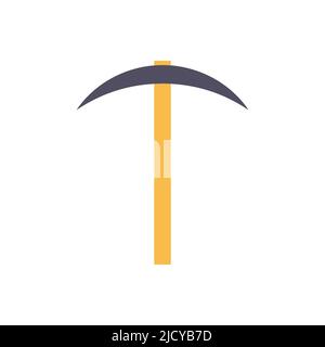 Pick tool vector icon and illustration industry symbol equipment. Work construction axe flat and handle object industrial. Element simple miner and di Stock Vector