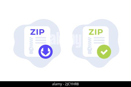download zip file archive icons Stock Vector