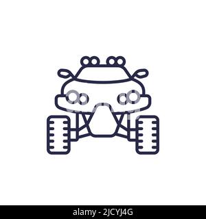 UTV icon, front view, line vector Stock Vector