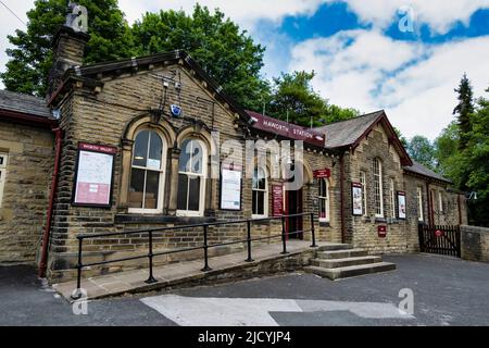 Haworth Railway Station ,in the Bronte village of Haworth, Keighley, West Yorkshire Stock Photo