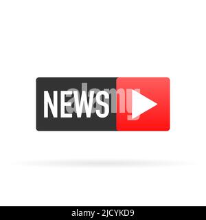 News icon. Live news label. Stream vector icon. Stock Vector