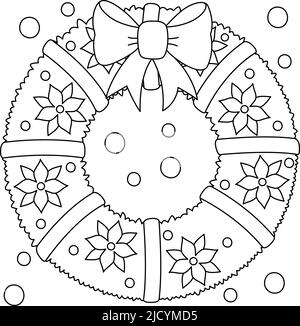 christmas wreath coloring pages for kids