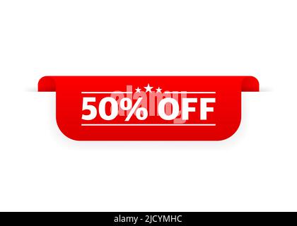 Special offer sign. Price tag for 50% discount promotion. Shopping tags line icon Stock Vector