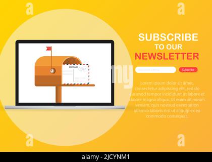 Subscribe Now For Our Newsletter. Subscribe Button Template. Stock Vector