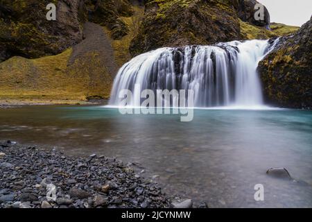 Stjornarfoss waterfall on the Stjorn River, Iceland. Stock Photo