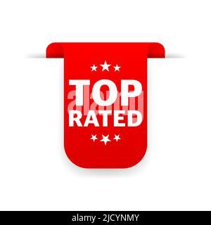 top rated sign. top rated red ribbon Stock Vector