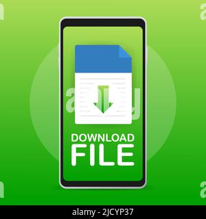 Progress bar of file copying. Download file. Stock Vector