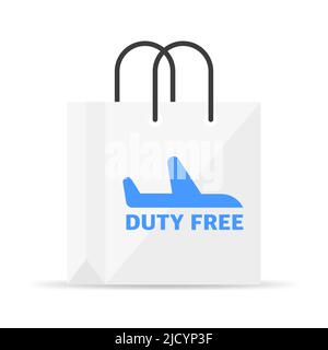 Duty Free bag white Colored. Vector Illustration Stock Vector