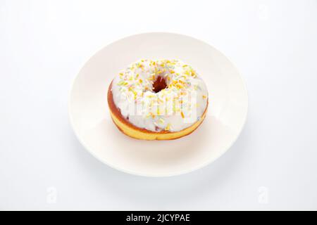 frosted doughnut isolated on white background Stock Photo