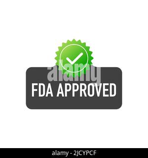 FDA approved banner design over a white background. Stock Vector
