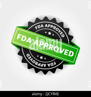 FDA approved banner design over a white background. Stock Vector