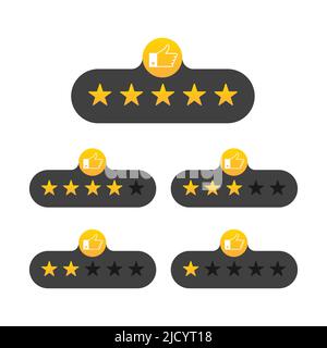 Rating stars badges on a white background. Vector illustration. Stock Vector