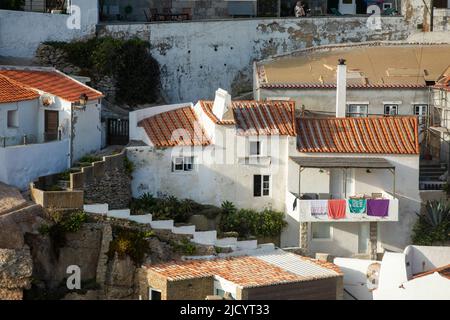 Obidos, Portugal - 2021, July 27: Architectural details of the Obidos town and a municipality in the Oeste region, historical province of Estremadura, Stock Photo