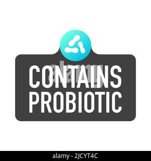 Probiotics icon. Contains probiotics badge logo. Vector illustration. Stock Vector