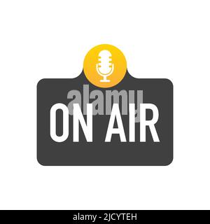 Microphone on air on a white background. Vector stock illustration. Stock Vector