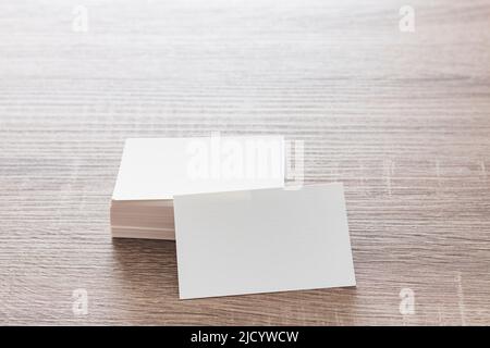 Stack of blank business card on gray background Vector Image