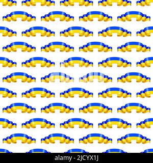 Seamless pattern of Ukraine banner ribbons Stock Vector