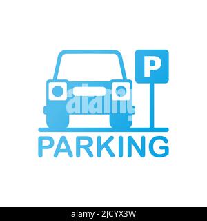 Isolated Parking Sign - Blue roadsign with letter P isolated on white background. Stock Vector