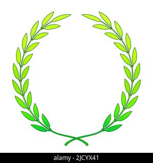 Illustration of a green laurel wreath Stock Vector