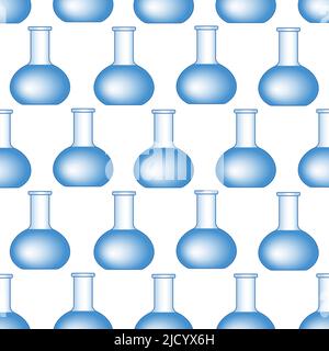 Seamless pattern of the laboratory vials Stock Vector
