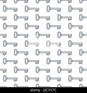 Seamless pattern of the classic lock key Stock Vector