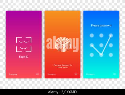 Screen Lock. PInterface for lock screen or enter password pages. Vector illustration. Stock Vector