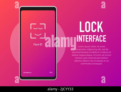 Screen Lock. PInterface for lock screen or enter password pages. Vector illustration. Stock Vector