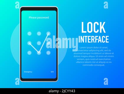 Screen Lock. PInterface for lock screen or enter password pages. Vector illustration. Stock Vector