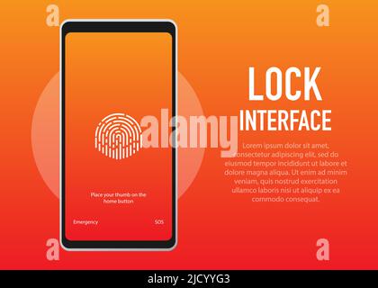 Screen Lock. PInterface for lock screen or enter password pages. Vector illustration. Stock Vector