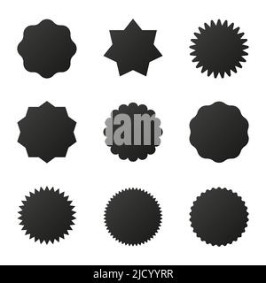 Set label in retro style on white background. Sticker template. Vector illustration. Stock Vector