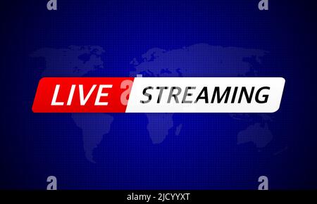 Breaking live stream news in abstract style on dark abstract background. Business design. Vector illustration. Stock Vector