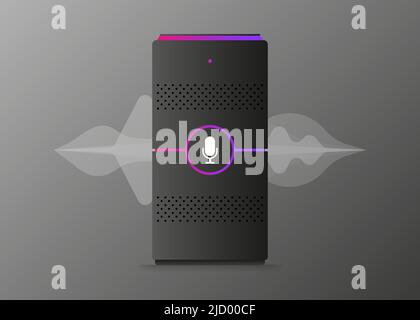 Voice assistant, great design for any purposes. Technology object. Abstract background. Vector illustration. Stock Vector