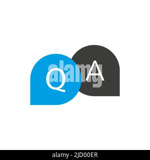Question and answer flat design icon. Vector illustration. Stock Vector