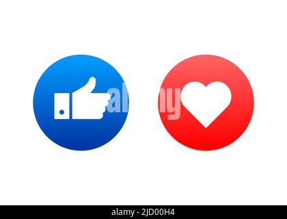 Flat like comment for web background design. Social media like heart icon. Comment sign symbol. Vector illustration. Stock Vector