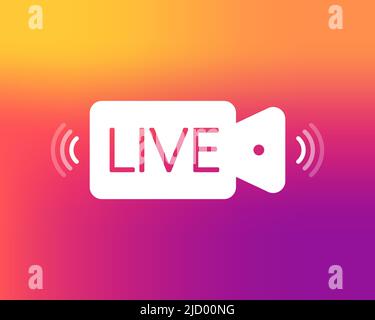 Live icon, great design for any purposes. Live stream sign. Digital background. Vector illustration. Stock Vector