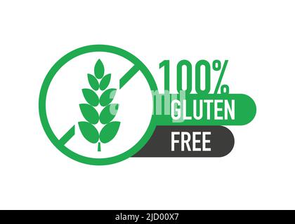 Flat icon with lactose gluten gmo sugar free. Organic signs. Vector illustration. Stock Vector