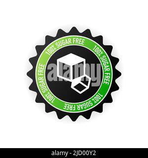 Flat icon with lactose gluten gmo sugar free stamp. Organic signs. Vector illustration. Stock Vector