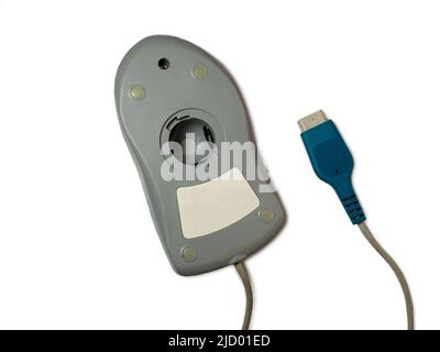 Disassembled computer mouse on white background. Gadget repair ...