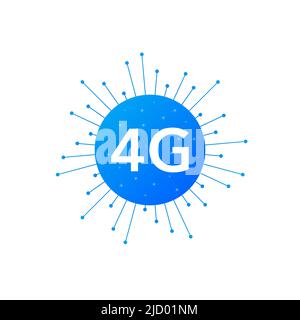 Flat icon with 4g for web design. Modern technologies. Vector illustration. Stock Vector