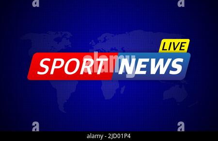 Breaking live stream sport news in abstract style on dark abstract background. Business design. Vector illustration. Stock Vector